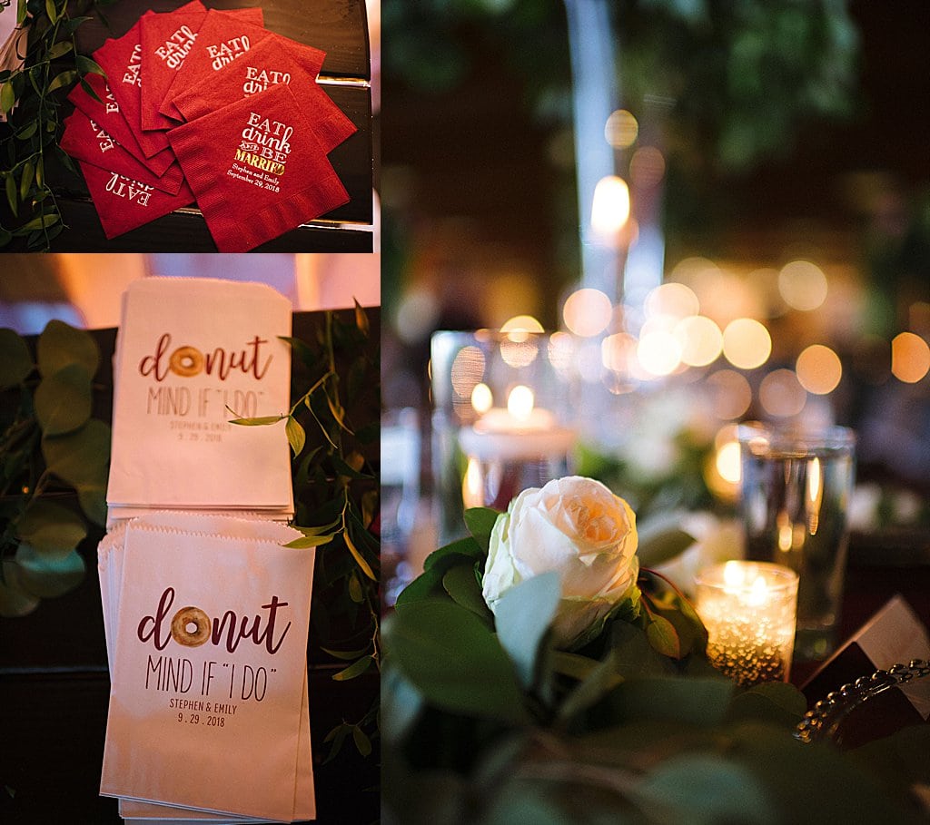 Elegant Ski Resort Wedding, simply brilliant events, elegant wedding, donut favors