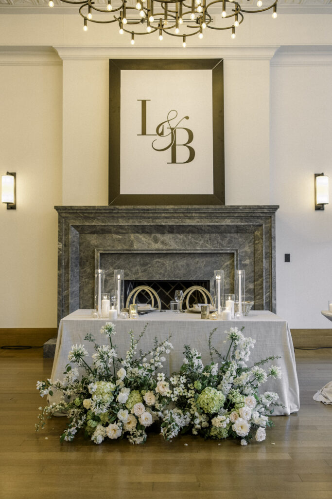 Shinola Detroit wedding sweetheart table 