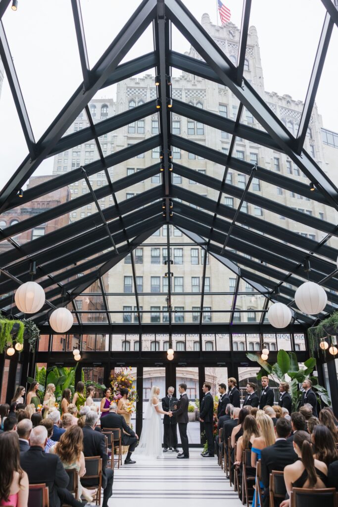 Luxury Detroit wedding venue interior with elegant architecture and natural light